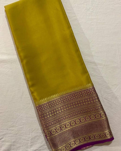 Mysore Crepe Saree with Contrast Border