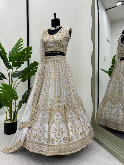 SEETHA - Cream x Gold Lehenga