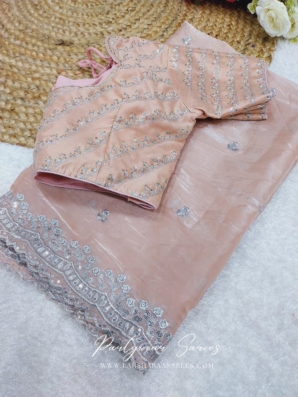 SONAM 3.0 Pastel Shimmer Silk Saree x Readymade Blouse