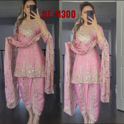 Baby Pink Dhoti Suit