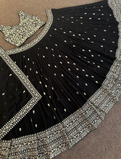 MISHA - Black Designer Lehenga