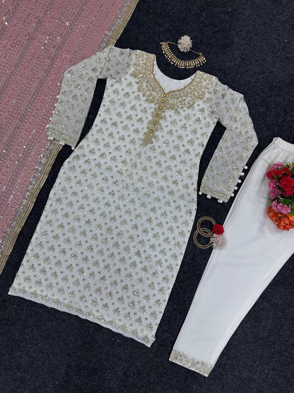 White x Pink Pakistani Salwar Kameez