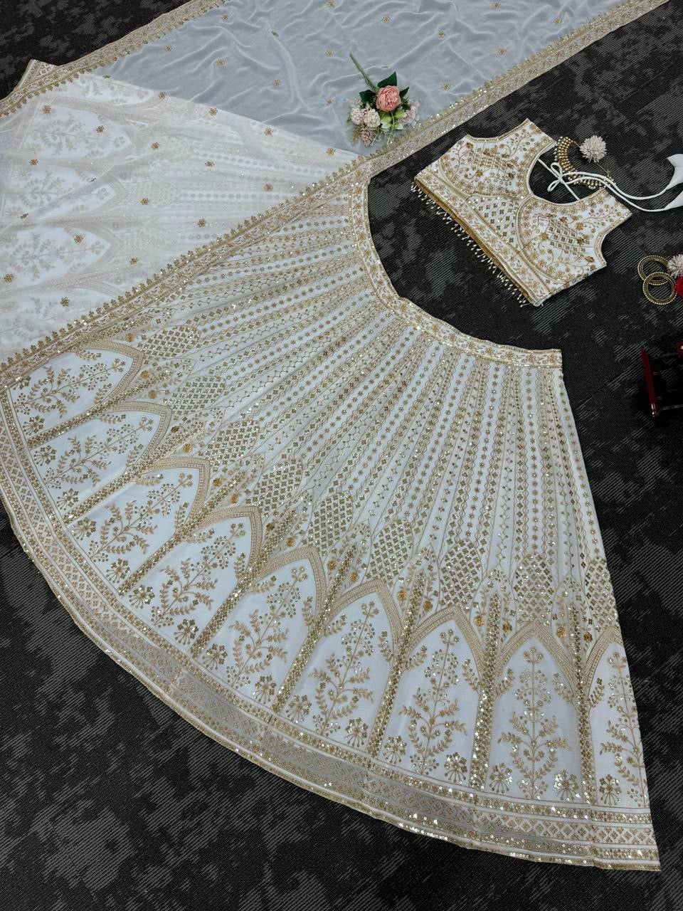 SEETHA - Cream x Gold Lehenga