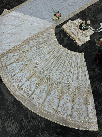 SEETHA - Cream x Gold Lehenga