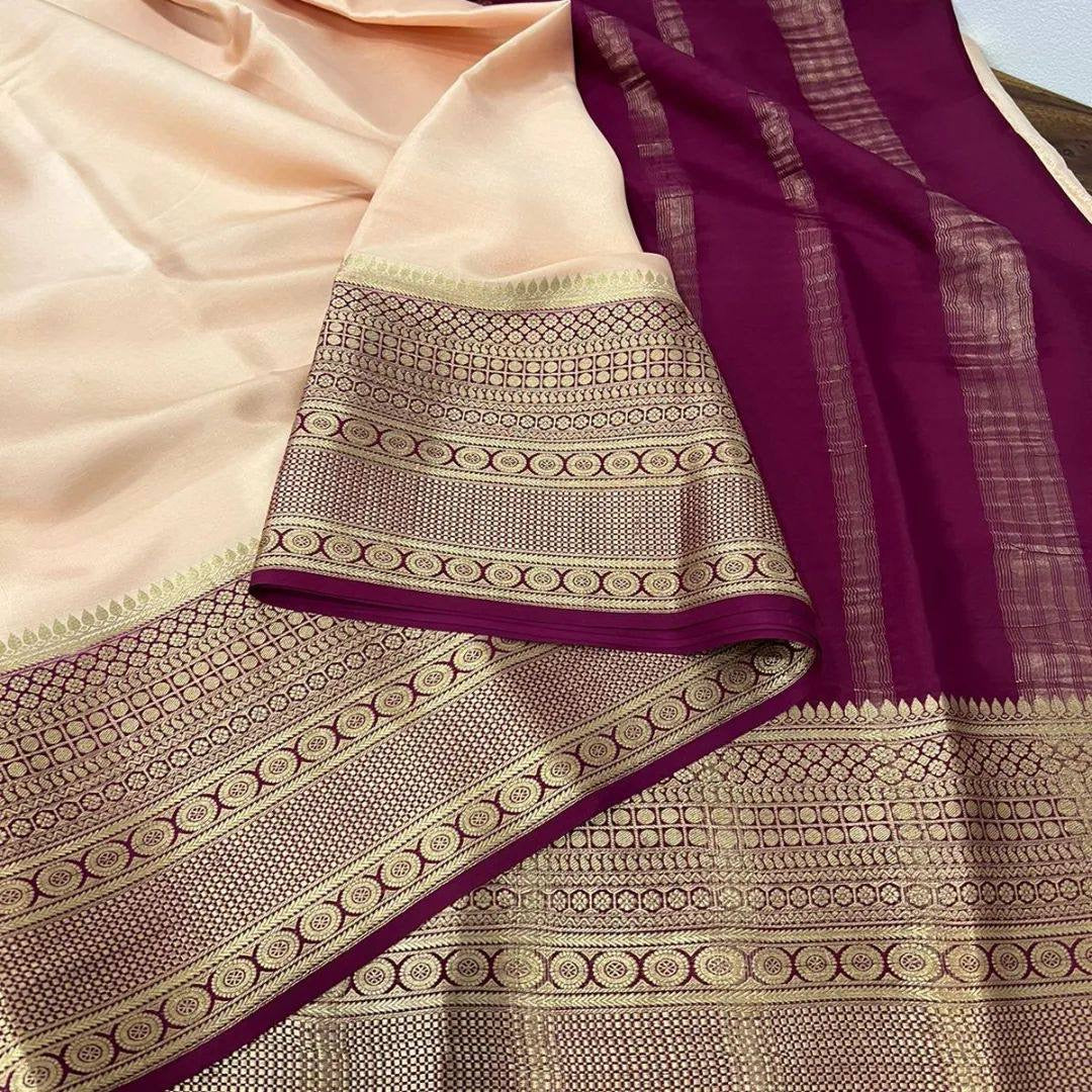 Mysore Crepe Silk Saree x Contrast Borders