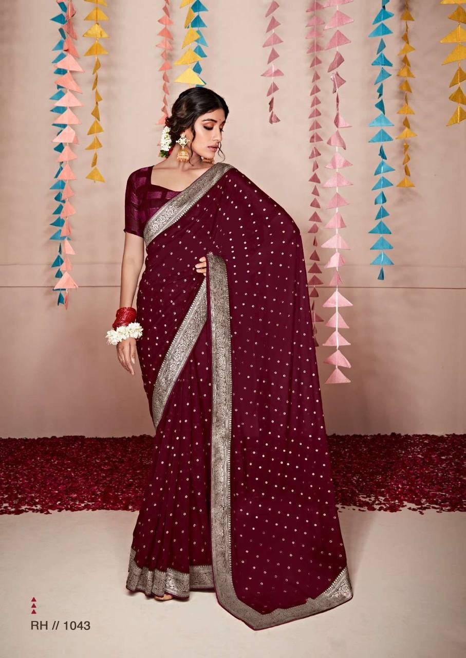 Maya Silver Border Georgette Saree