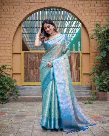 Soft Silk Saree in Copper Zari