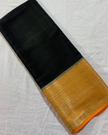 Mysore Crepe Saree with Contrast Border