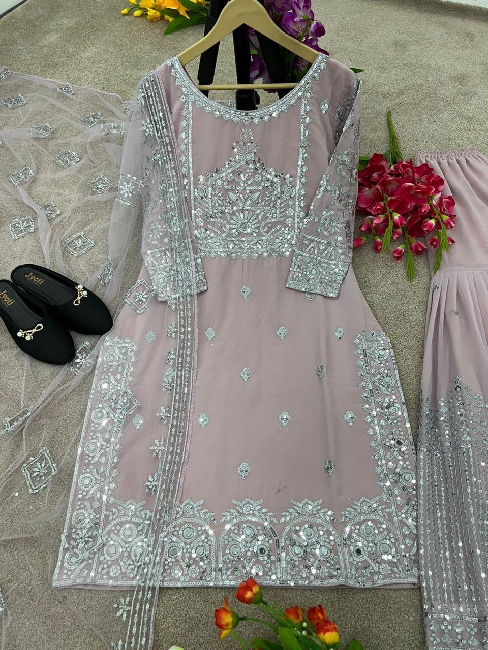 Zhara Pastel Sharara Suit