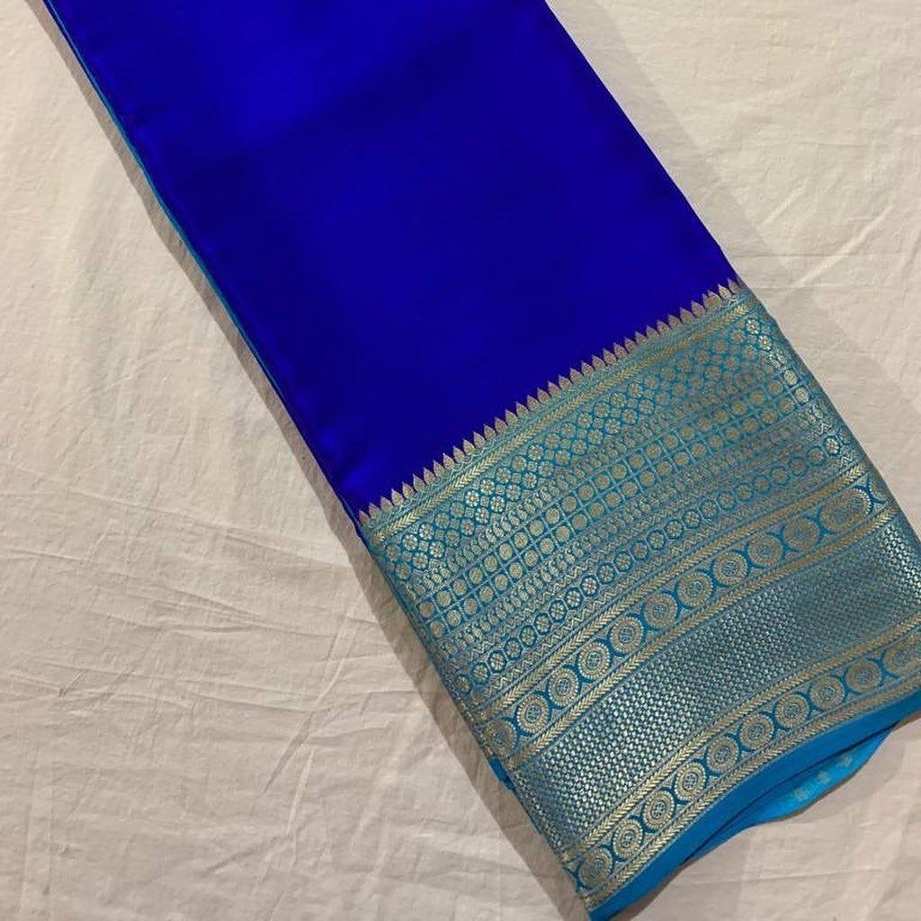 Mysore Crepe Saree with Contrast Border