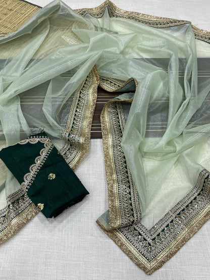 ELISE - Shimmer Tissue Silk Saree x Luxe Border