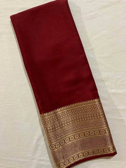 Mysore Crepe Saree with banarasi border