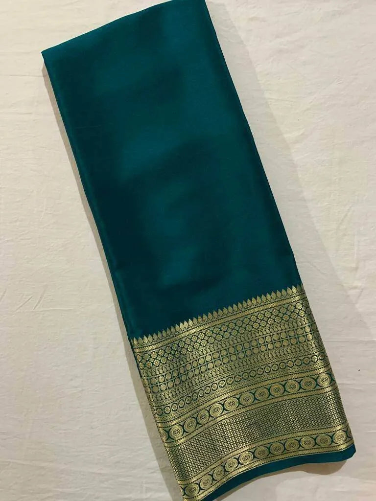 Mysore Crepe Saree with banarasi border