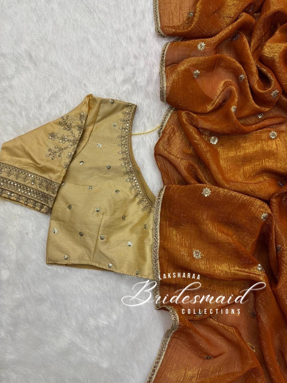 ASMITA — Crush Georgette Saree x designer blouse