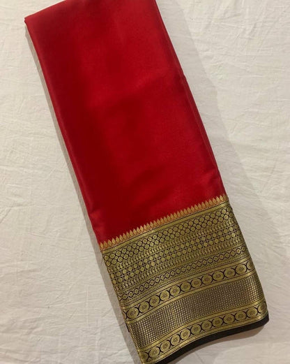 Mysore Crepe Saree with Contrast Border