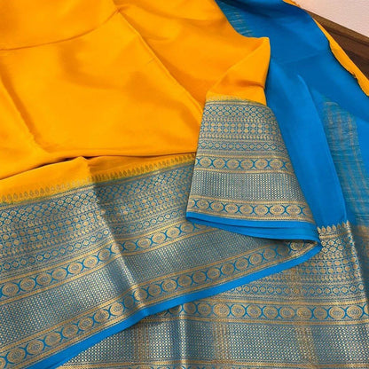 Mysore Crepe Silk Saree x Contrast Borders