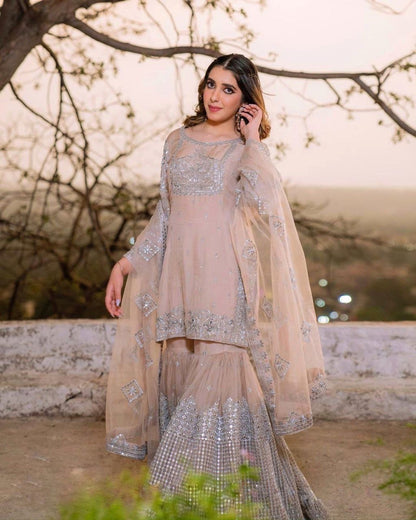 Zhara Pastel Sharara Suit