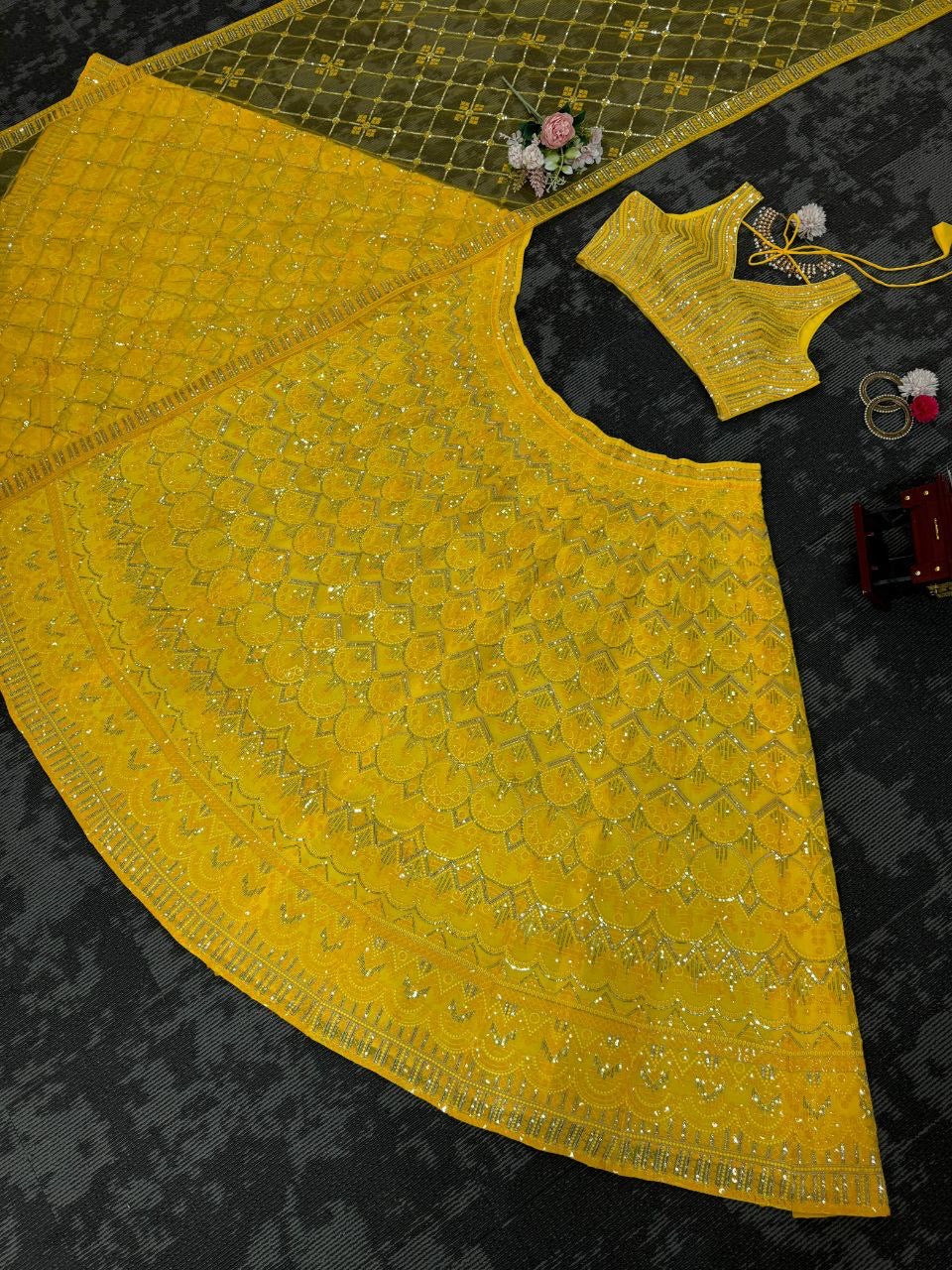 LINI- Yellow Premium Lehenga