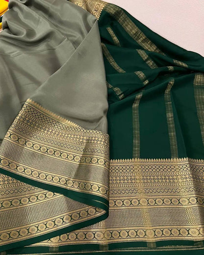 Mysore Crepe Silk Saree x Contrast Borders