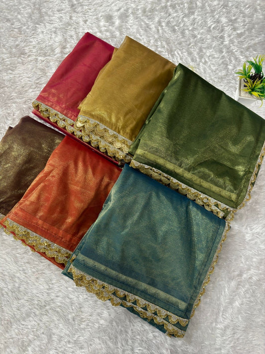 Shimmer Silk Saree  - Rich Colours & Gold Border