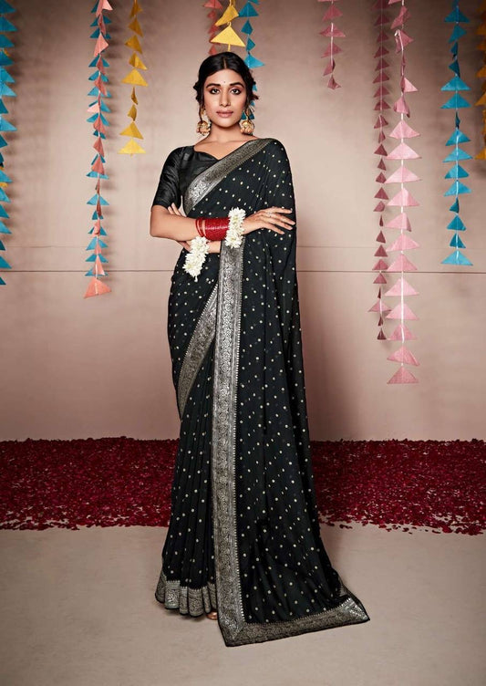 Maya Silver Border Georgette Saree