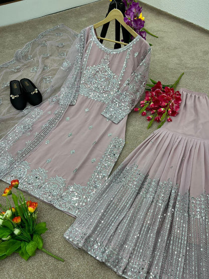 Zhara Pastel Sharara Suit