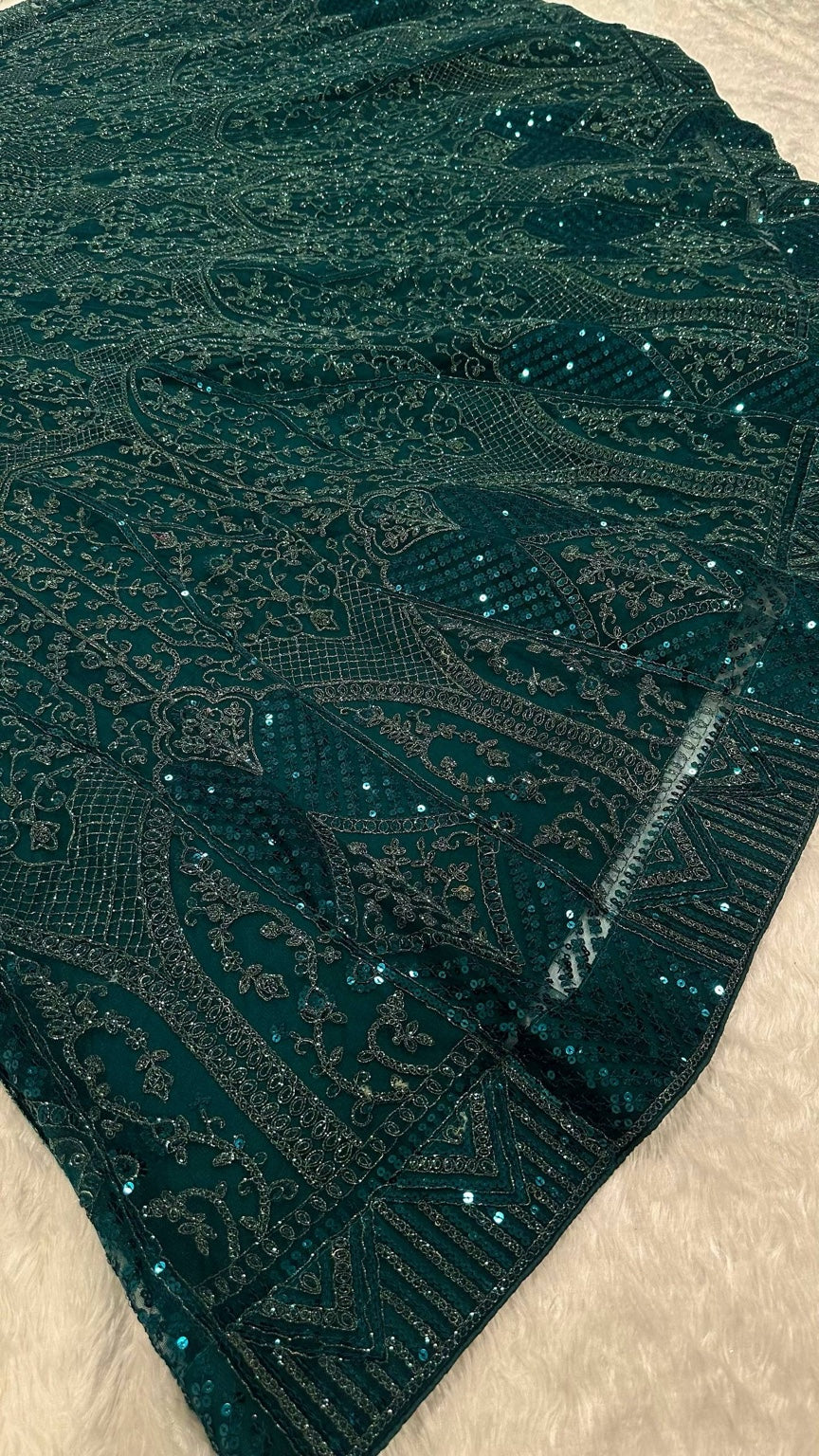 NADIAH green premium net lehenga original product photograph 3632