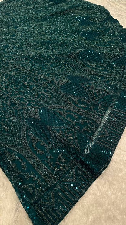 NADIAH green premium net lehenga original product photograph 3632