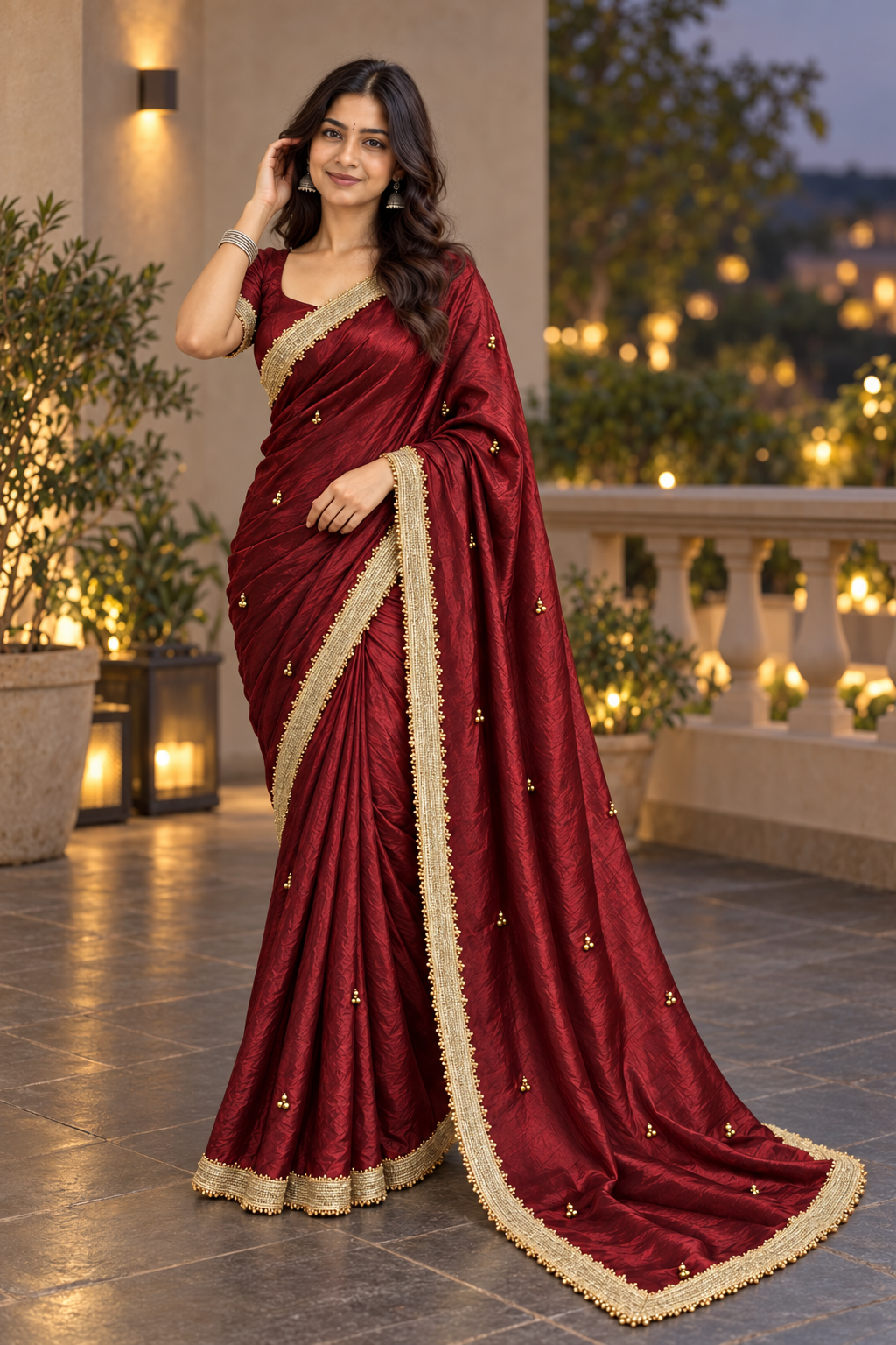 Premium Ghungaroo Bell Saree — updated terrace model, AI made for reference