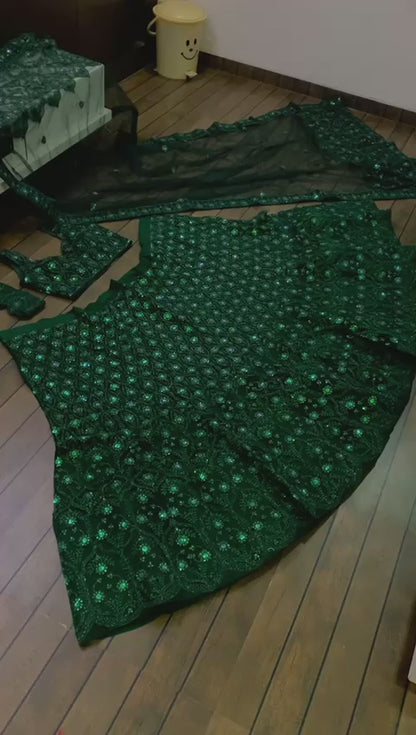 Noura Premium Green Lehenga