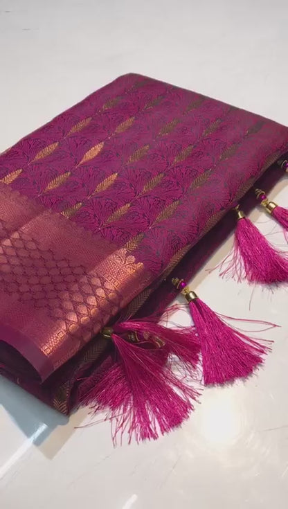 Soft Silk x Copper Zari Saree