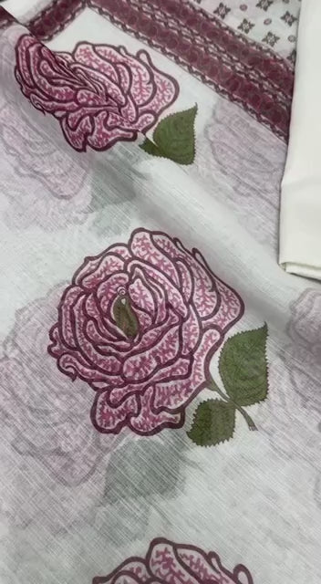 Linen Rose Saree