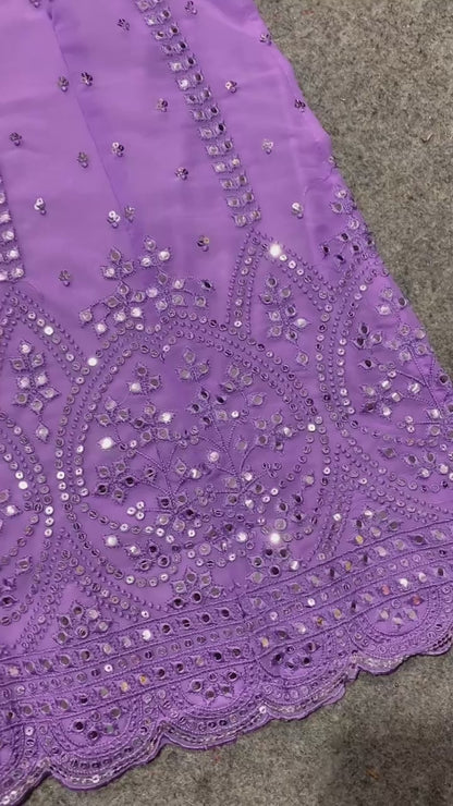 LINI - Lilac Purple Georgette Lehenga