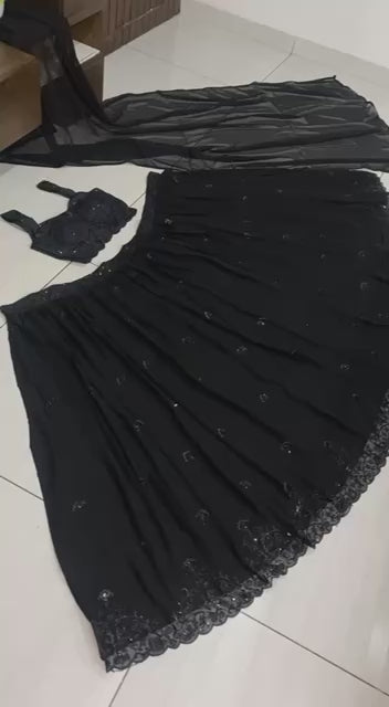 Ziva Black Sweetheart Lehenga