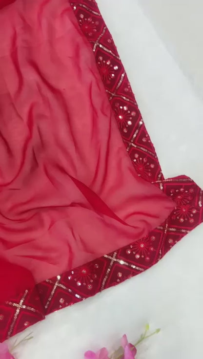 EVA - Georgette Readymade Partywear Saree