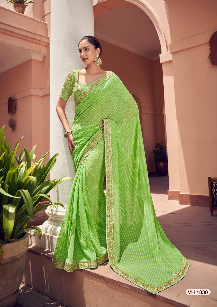 Aleena Georgette Lehariya Saree