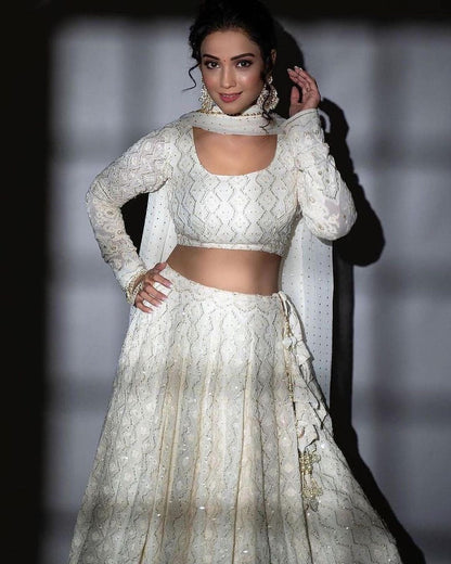 White Dove Lucknowi Lehenga