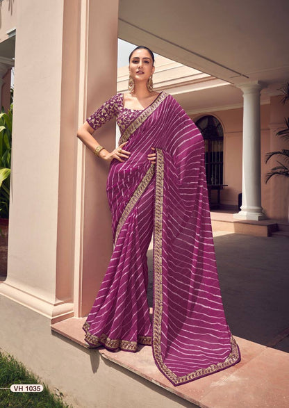 Aleena Georgette Lehariya Saree