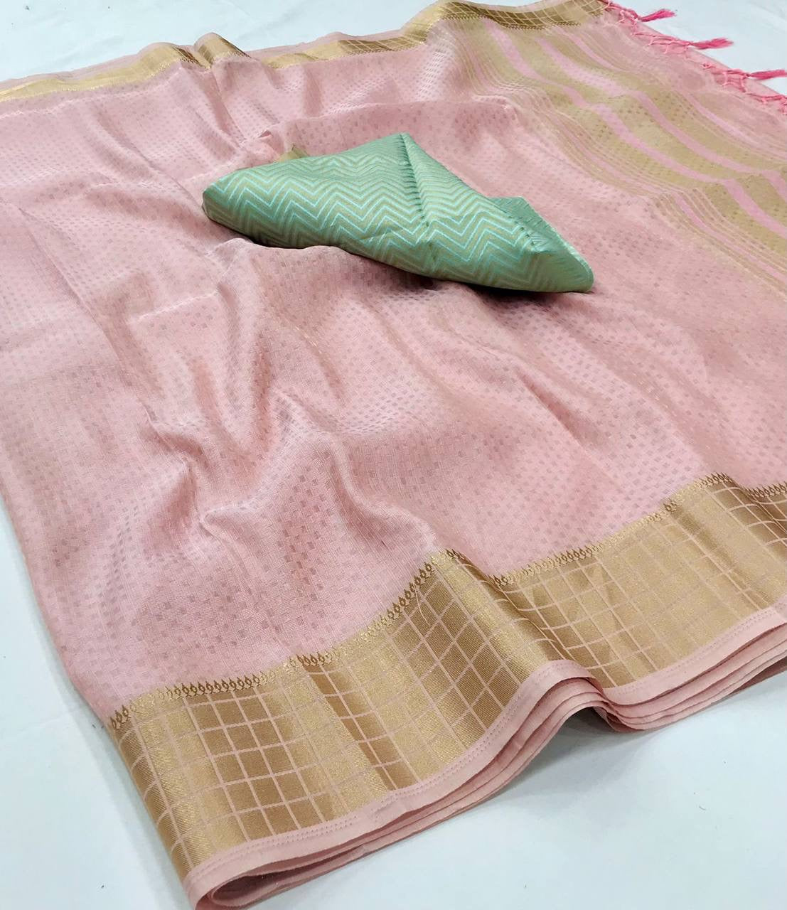 Manya Tissue Silk Saree with Double Blouse Material