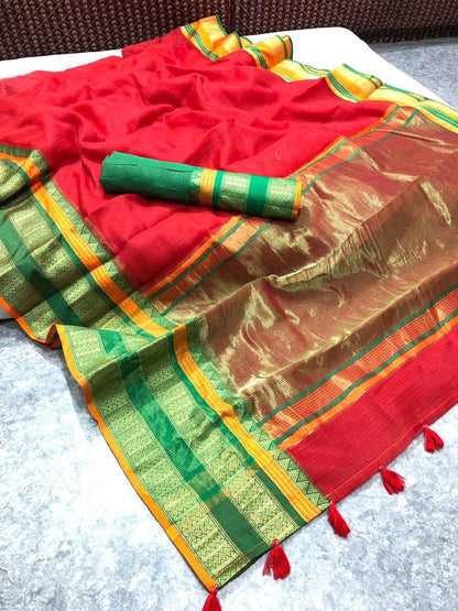 Rich Kora Cotton Saree