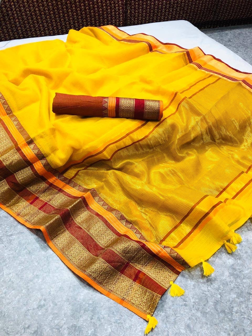 Rich Kora Cotton Saree