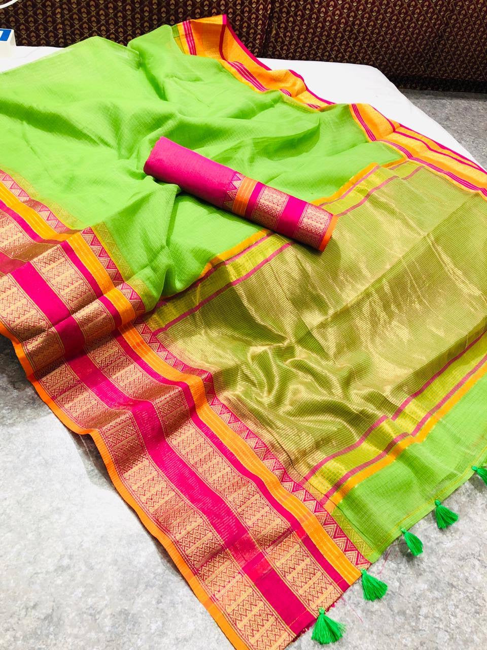 Rich Kora Cotton Saree