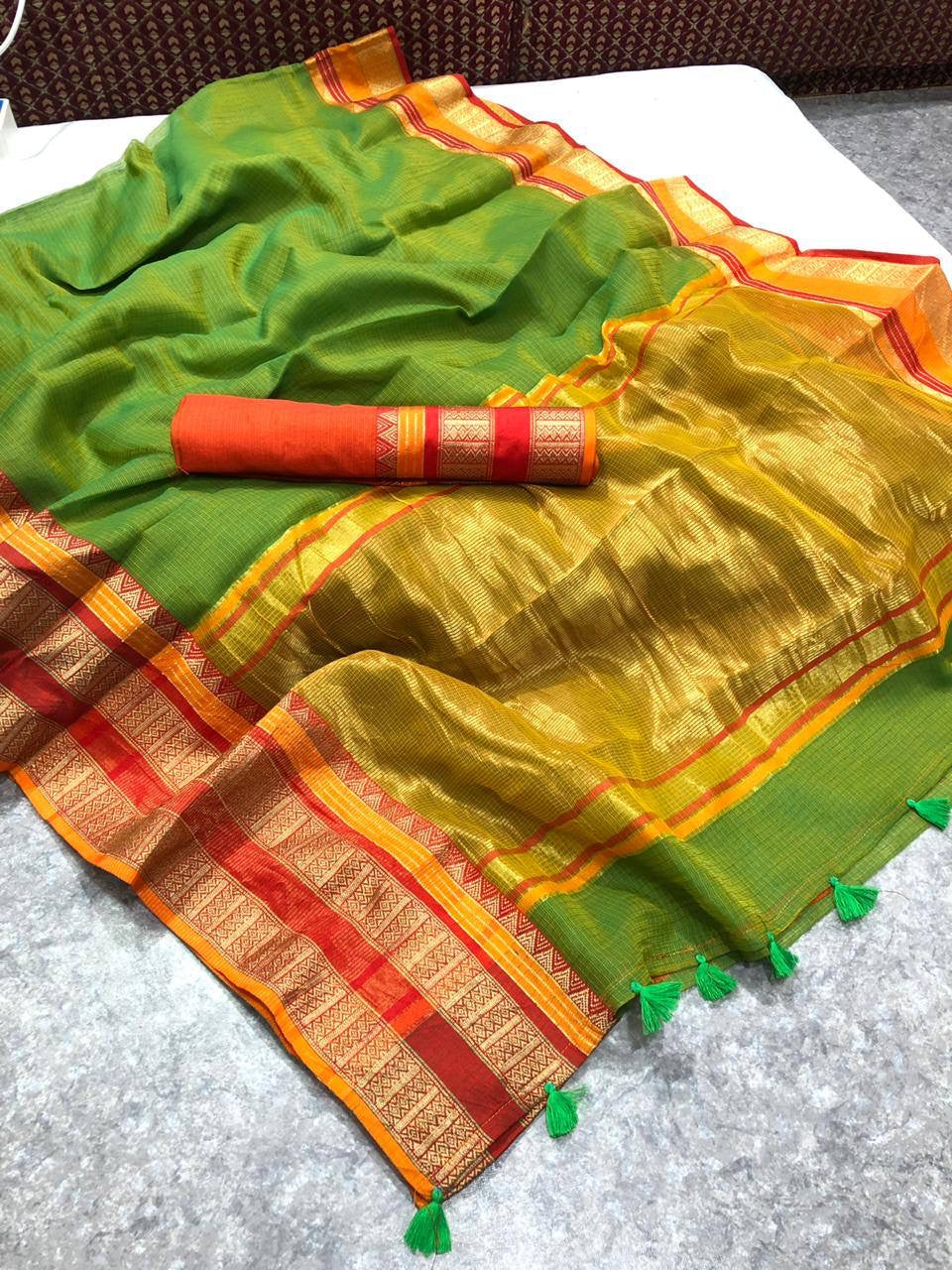 Rich Kora Cotton Saree