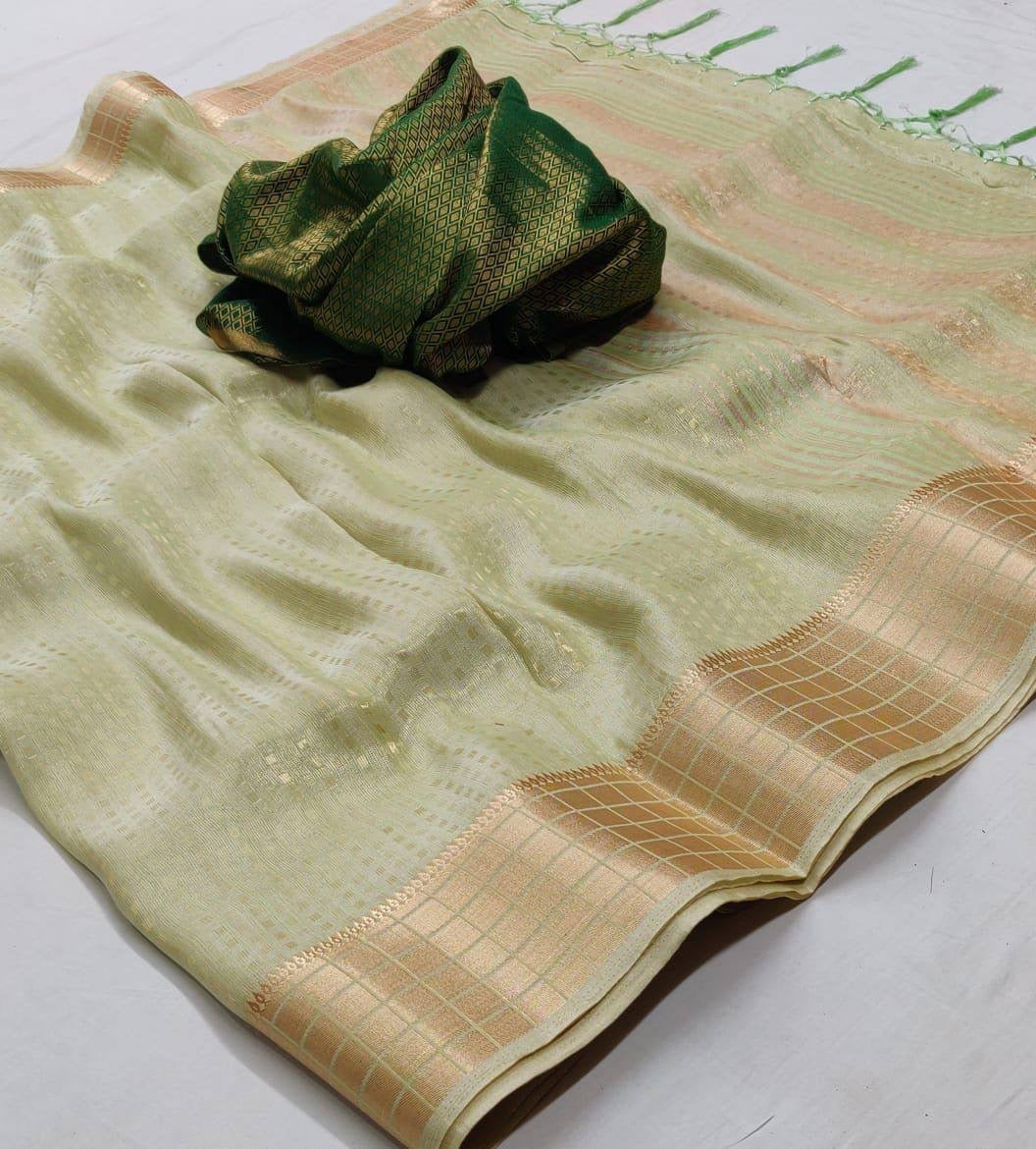 Manya Tissue Silk Saree with Double Blouse Material