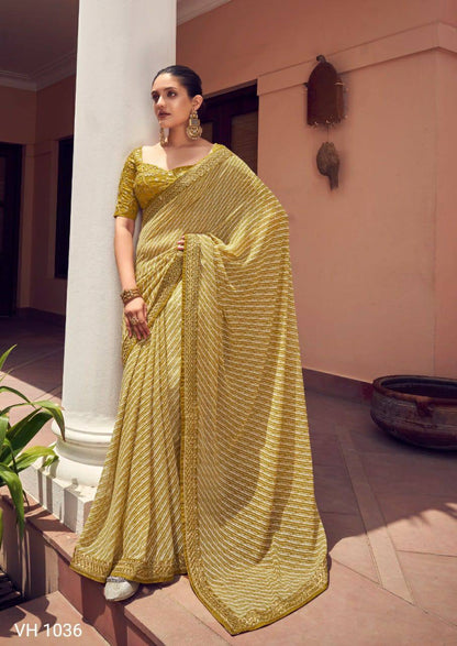 Aleena Georgette Lehariya Saree