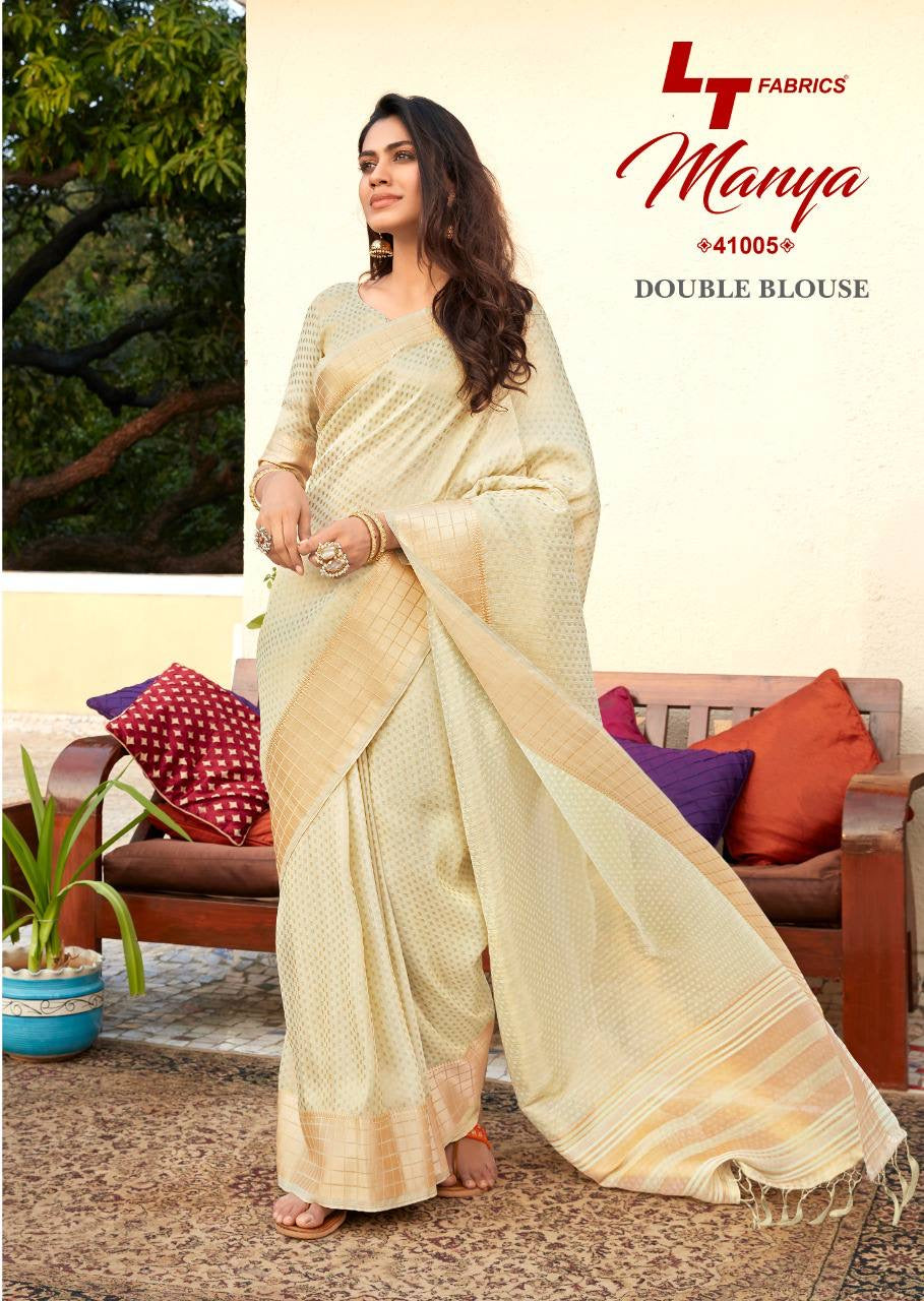 Manya Tissue Silk Saree with Double Blouse Material