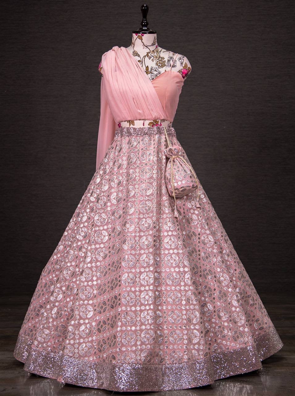 Pink Sweetheart Banarasi Lehenga