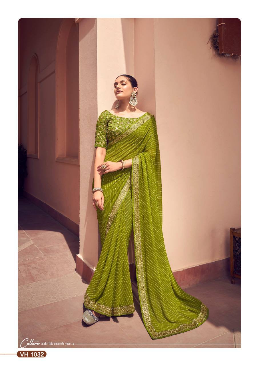 Aleena Georgette Lehariya Saree