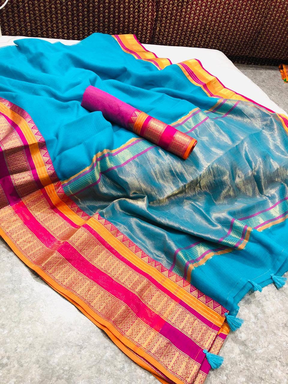 Rich Kora Cotton Saree