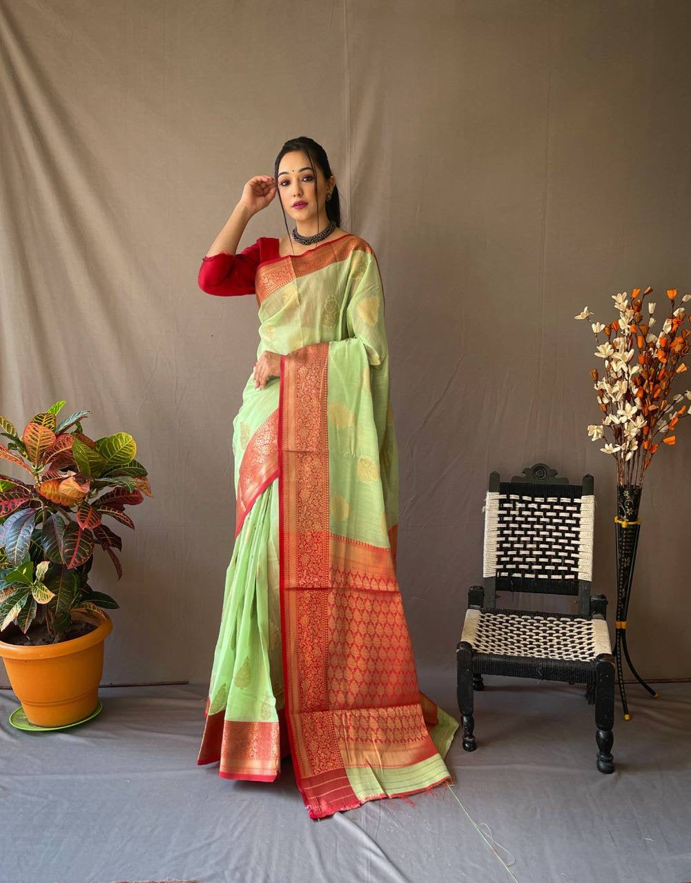 Soft Cotton Linen Saree